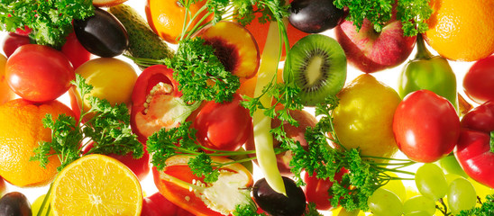 fresh fruits and vegetables background