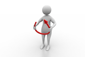 3d man holding an arrow