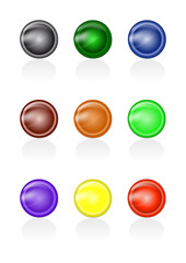 Set of abstract glass buttons