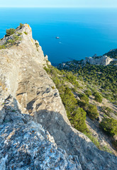 Fototapeta na wymiar Coastline of Novyj Svit summer view (Crimea, Ukraine)