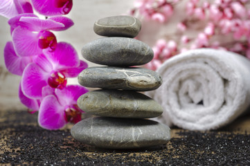 spa and wellness with stacked stones