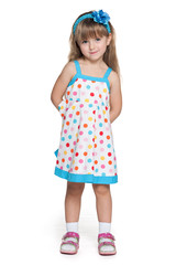 Pretty little girl in polka dot dress