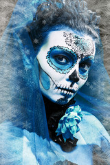 winter make up sugar skull