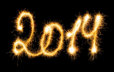 Happy New Year - 2014 made a sparkler