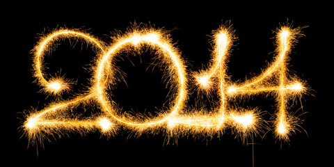 Happy New Year - 2014 made a sparkler
