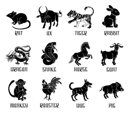 Chinese zodiac animal icons