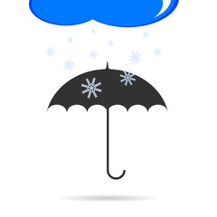 umbrella with snow color vector illustration