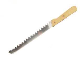 knife with a wavy blade on a white background