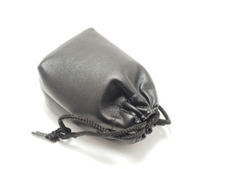 Black pouch isolated on white background