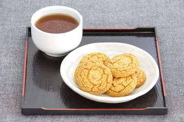 tasty cookies with tea