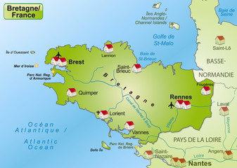 Umgebungskarte der Bretagne