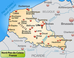 Nord-Pas-de-Calais als Übersichtskarte