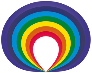 Fototapeta premium Farbwirbel in den Farben der Chakren - Logo für Esoterik, Meditation, Yoga