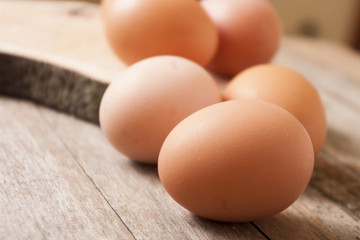 egg on wooden background