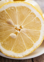 lemon on wooden background