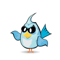 vector bad bird. funny bird character