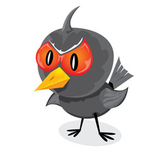 vector bad angry black raven bird.