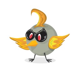 vector bad bird. funny bird character