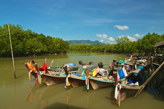 Traditional Thai fishing boats