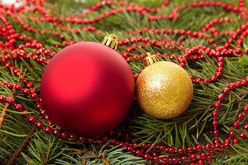 Christmas balls fir cones