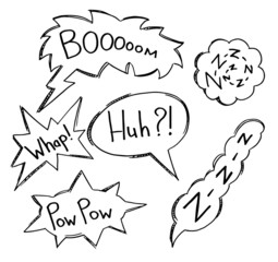 Hand-drawn speech bubbles. EPS 8 + jpg