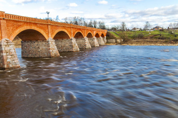 Bridge on Venta river, Kuldiga, Latvia.