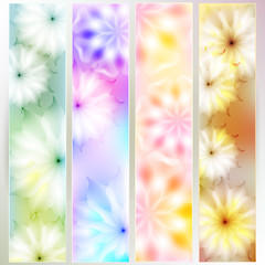 A set of colorful cards with floral design. Pastel range