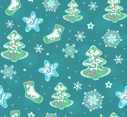 Seamless Winter Christmas Pattern