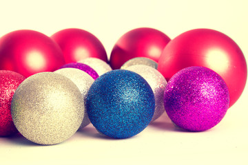 Christmas balls fir cones