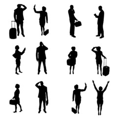 Silhouettes of businesspeople