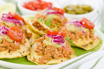 Panuchos - Mexican corn tortillas filled with refried beans © paul_brighton