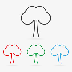 Vector steam or tree icons