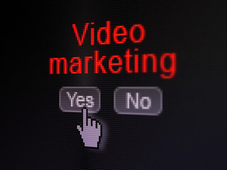 Finance concept: Video Marketing on digital computer screen