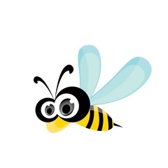 vector bee icon. cartoon cute bright baby bee.