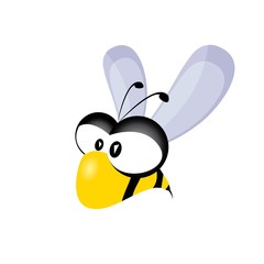 Obraz na płótnie Canvas vector bee icon. cartoon cute bright baby bee.