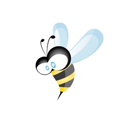vector bee icon. cartoon cute bright baby bee.