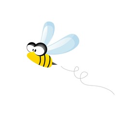 vector bee icon. cartoon cute bright baby bee.