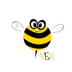 vector bee icon. cartoon cute bright baby bee.
