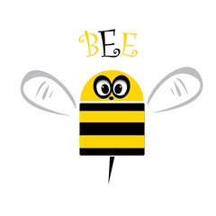 vector bee icon. cartoon cute bright baby bee.