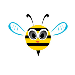 vector bee icon. cartoon cute bright baby bee.