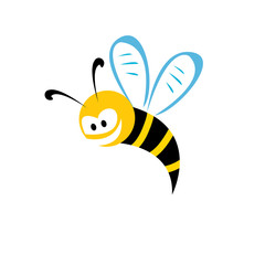 vector bee icon. cartoon cute bright baby bee.