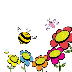 vector bee icon. cartoon cute bright baby bee.