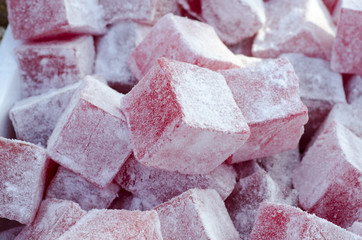 Rose turkish delight close up