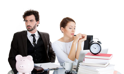 Couple stressed from financial problems