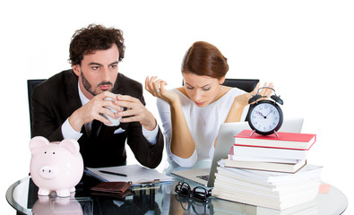 Stressed couple from financial problems