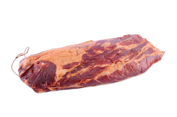 Smoked pork isolated on white