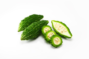 Bitter melon isolated on white background