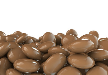 Chocolate candies isolated on white background