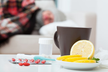 Come down with flu