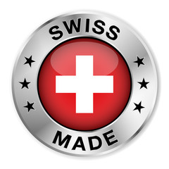Obraz premium Swiss Made Silver Badge
